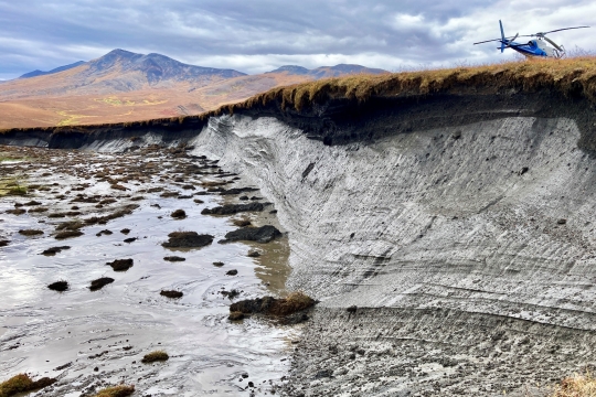 Permafrostabbruchkante am Fluss
